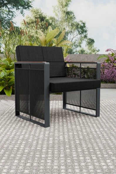 Wood House SERA TEKLİ KOLTUK (antrasit-siyah) ürün görseli 1