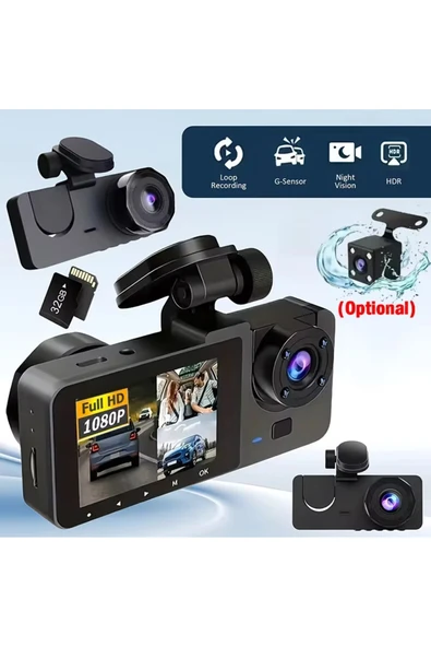 Aırstorr 3’lü Lensli 1080P WiFi Araç Kamerası Gece Görüş G  Sensör ve Park Modu ile Üst Düzey Güvenlik ürün görseli 1