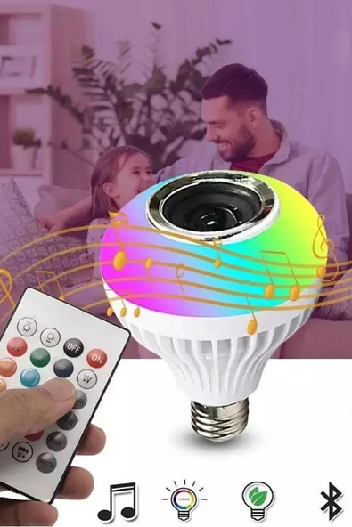 TİVENS Bluetooth Hoparlör Ve Led Lamba Uzaktan Kumandalı Ampul Renk Değiştiren Müzikli Ampul ürün görseli 1