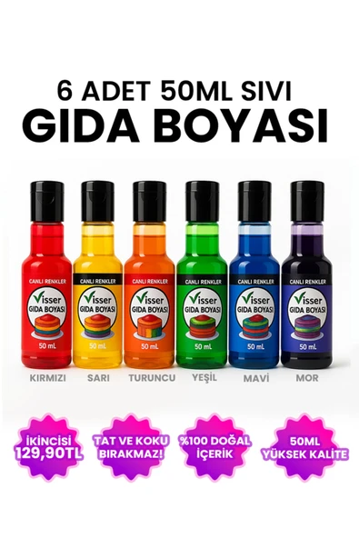 Visser 6 ADET SIVI GIDA BOYASI 50ML ürün görseli 1