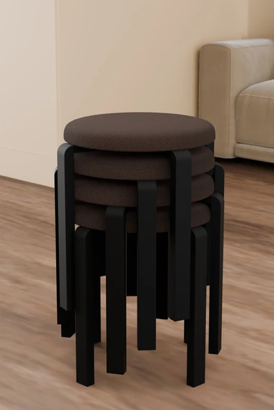 Wood House VERA PUF 4'LÜ KAHVE ürün görseli 1