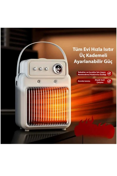 Universal HILDA XH- Taşınabilir Elektrikli Mini Isıtıcı Dijital Göstergeli Fanlı Isıtıcı 2 Kademeli Sıcaklık ürün görseli 1