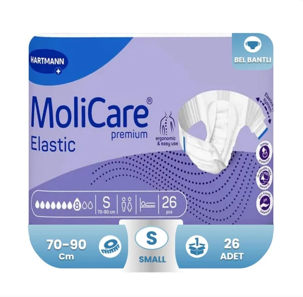 Molicare Premium Elastic 8 Damla S-Small Beden 26 Adet ürün görseli 1