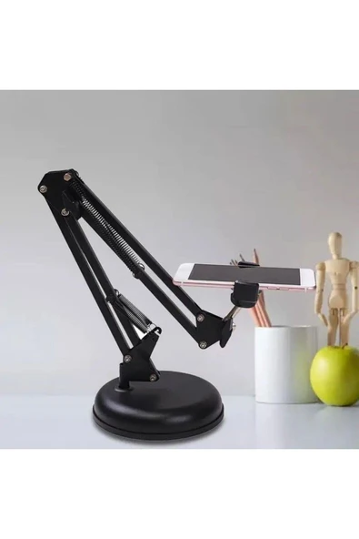 gunkes Masa Üstü Telefon Standı 360' Dönebilen Başlık Esnek Kol Universal Katlanabilir Yayın Selfie Tripod ürün görseli 1