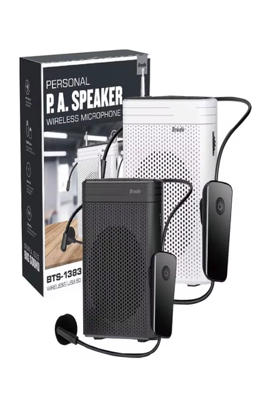 FİOPLUS Kablosuz Mikrofonlu Rehber Amfisi 3" Subwoofer Hoparlör Bluetooth Fm Usb Tf Kart Destekli Hoparlör ürün görseli 1