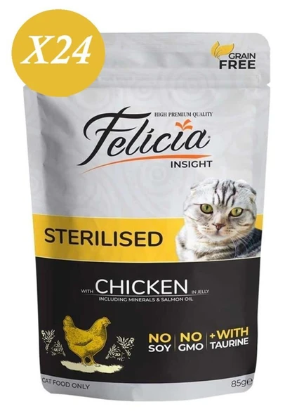 Felicia Tavuk Taurinli Tahılsız Kısır Kedi Konservesi 85gr 24 Adet ürün görseli 1