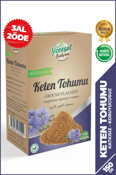 Yöresel Bahçem Keten Tohumu Öğütülmüş (150gr) ürün görseli 1