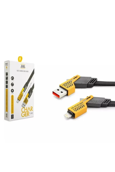Subzero CL24 4in1 Type-c 65W to USB-A + Type-c to Lightning 27W Hızlı Şarj Kablosu ürün görseli 1
