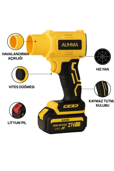Brawi Turbo fan hava üfleyici kablosuz bahçe yaprak kar temizleyici araba kurutucu 32000 rom ürün görseli 1