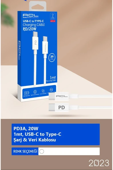 ACL ACK-53 PD TYPE-C KABLO ürün görseli 1