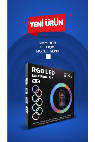 RGB Led Soft Ring Light 30 Cm Led Işık Mj30 ürün görseli 1