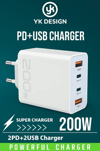 BUFS Çoklu Port 2 USB 2 Type-C PDQC Hızlı Şarj Cihazı 4 Port Çok Fonksiyonlu Adaptör ürün görseli 1