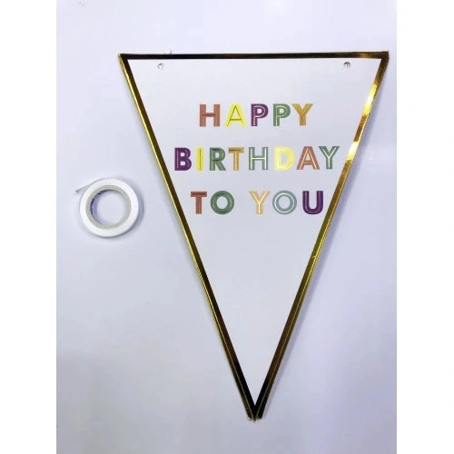 HERŞEYTREND Happy Birthday To You Flama Bayrak Süsü ürün görseli 1