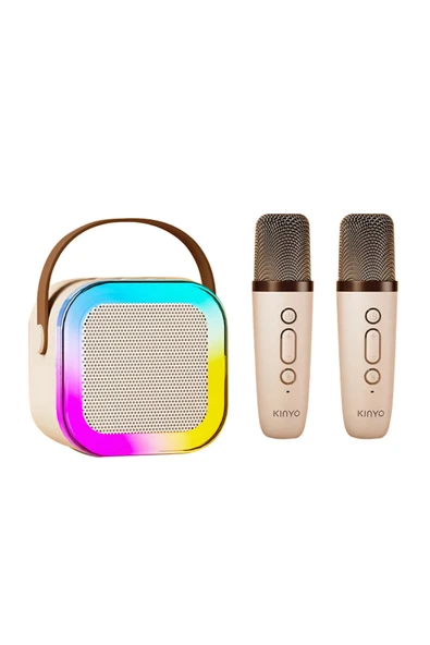 gunkes Mini Taşınabilir Rgb Karaoke Tek Mikrofonlu Bluetooth Kablosuz Hoparlör Radyo K12 ürün görseli 1