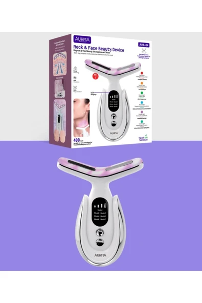 auhma AHB-04 EMS Teknolojili 45 Derece Isıtmalı, LCD Göstergeli, Boyun ve Yüz Sıkılaştırma Cihazı ürün görseli 1