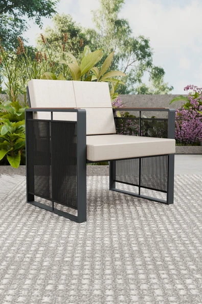 Wood House SERA TEKLİ KOLTUK (antrasit-bej) ürün görseli 1