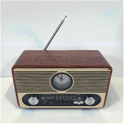 Everton RT-566 Bluetooth-USB-SD-FM Şarjlı  Saatli Nostaljik Radyo - Resim 2