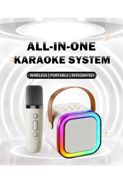 FİOPLUS Kablosuz Mikrofonlu Karaoke Hoparlör RGB Işıklı Taşınabilir Kutu  FP K12  3 Renk Seçeneği ürün görseli 1