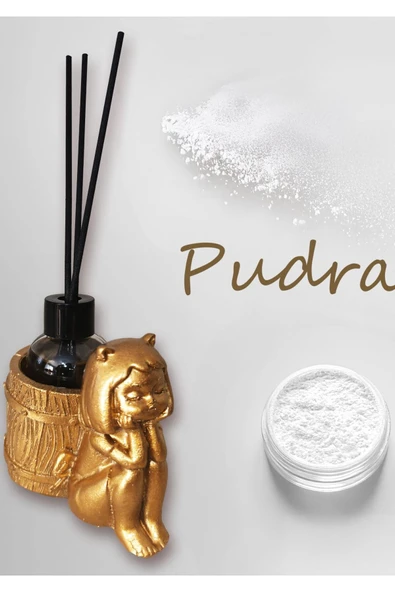 Al Ver Gülüm Pudra Esanslı Oda Kokusu-Çubuklu Cam Şişe 50 ml -Kedi Kız Figürlü Biblo Tasarım ürün görseli 1