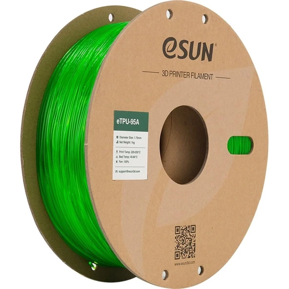 Esun Etpu-95A Filament Transparan Yeşil 1,75mm 1kg ürün görseli 1