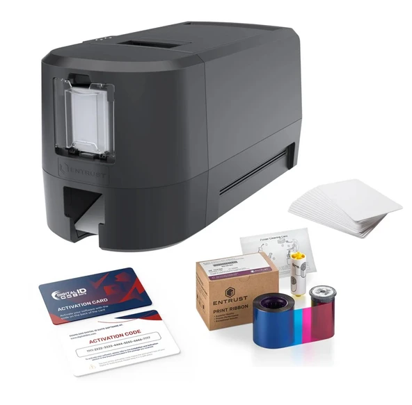 ENTRUST DATACARD DSE Çift Yüz Baskılı PVC Kart Yazıcı Tam panel Ribon 2adet+Yazılım+100adet PVC Kart ürün görseli 1