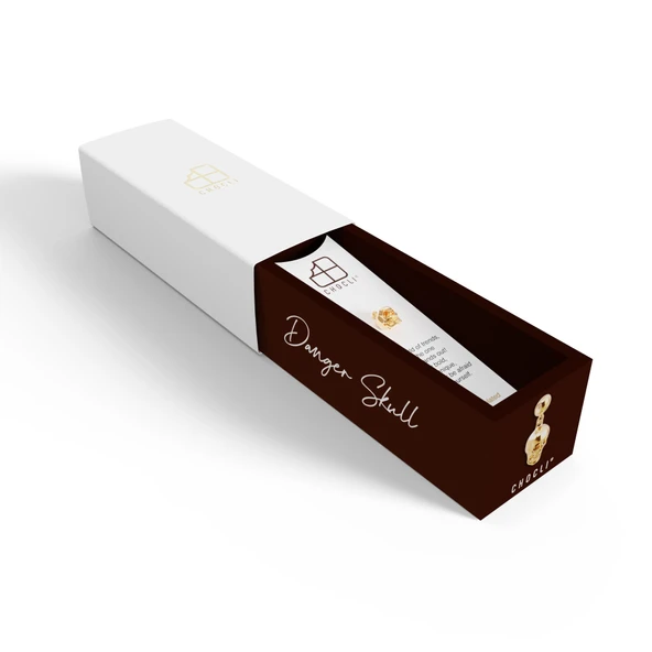Chocli 18 Ayar Altın Kaplama Charm - Skull - Resim 4