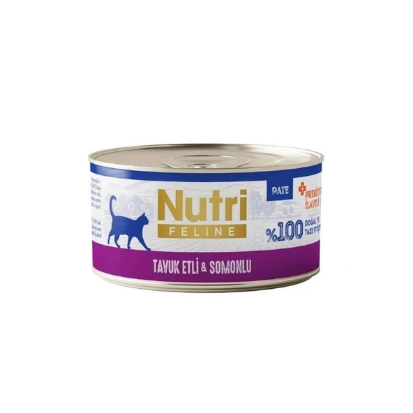 Nutri Feline Tavuk Etli ve Somonlu Tahılsız Yetişkin Kedi Konservesi 70 gr ürün görseli 1
