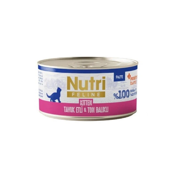 Nutri Feline Tavuk Etli ve Ton Balıklı Tahılsız Yavru Kedi Konservesi 70 gr ürün görseli 1