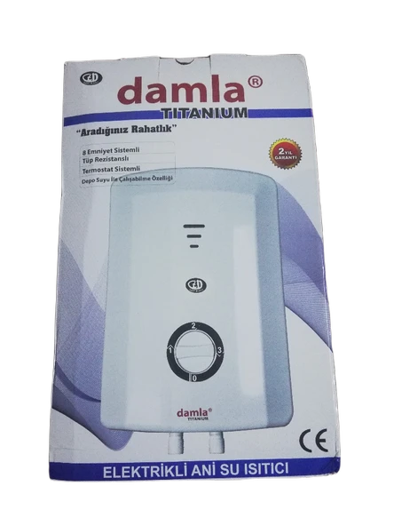 Damla Titanium Elektrikli Şofben + Sıgorta Ve Kutusu Dahıl Paket - Resim 2