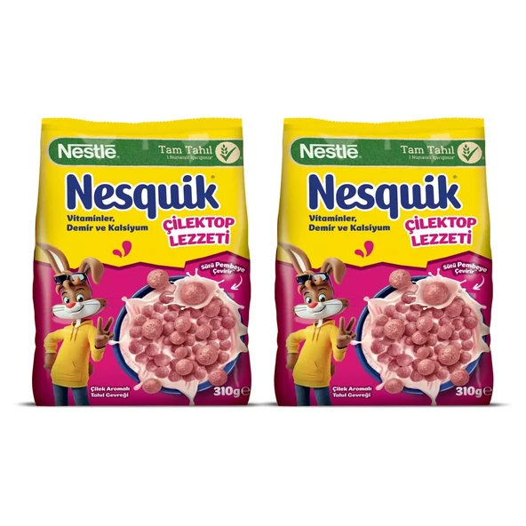 Nesquik Çilektop Lezzeti 310 gr Mısır Gevreği x 2 Adet ürün görseli 1