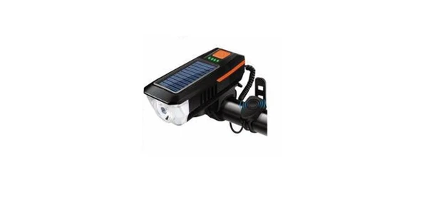 FORTE GT XBYC 6144 BİSİKLET ÖN IŞIK KORNA SİYAH TURUNCU ürün görseli 1