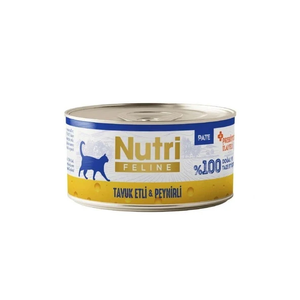 Nutri Feline Tavuk Etli ve Peynirli Tahılsız Yetişkin Kedi Konservesi 70 gr ürün görseli 1