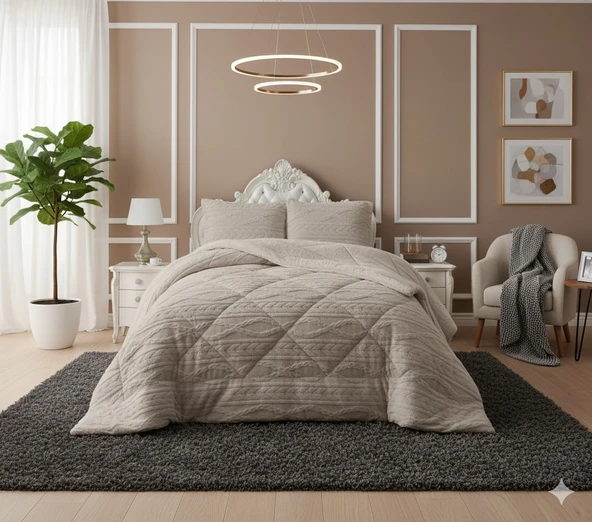 COMFORT YORGAN SETİ ÇİFT KİŞİLİK IVY CAPPUCİNO ürün görseli 1