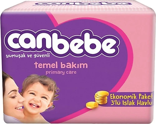 Canbebe Temel Bakım 56 Yaprak 3'lü Paket Islak Mendil ürün görseli 1