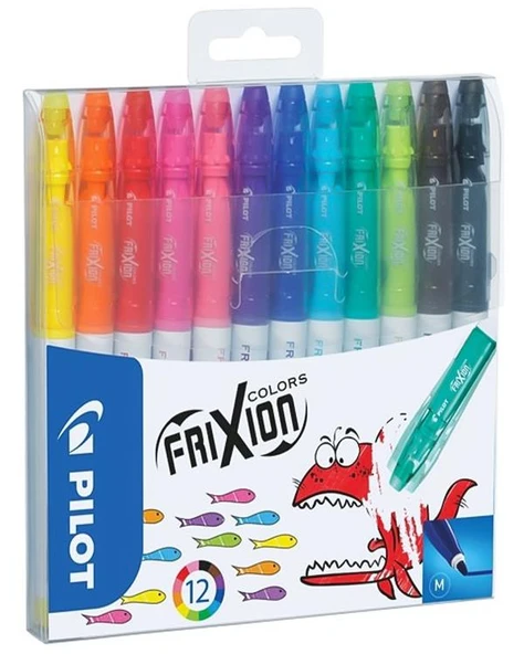 Pilot Frixion Colors Silinebilir Keçeli Kalem Seti 12 Renk M Uç SWFCS12E ürün görseli 1