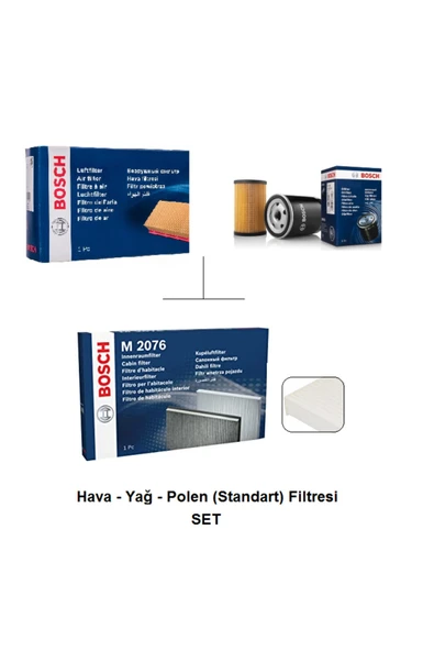 Bosch Jetta 1.4 Tsi 150 Hp CAVA 2011-2017 Filtre Seti HavaF026400342-F026407143Yağ-Polen (Std) 1987432097 ürün görseli 1