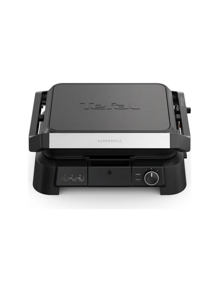 Tefal SuperGrill 3in1 6 Dilim Kapasiteli 2000 Watt Barbekü Izgara ve Tost Makinesi - Siyah ürün görseli 1
