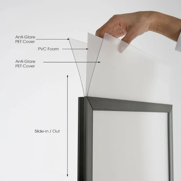 Wind Pro Slim 2 Katlı Gri Kaldırım Panosu - Resim 4