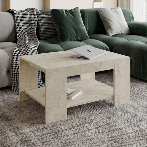 Lina Orta Sehpa – Modern Minimal Tasarım  Traverten ürün görseli 1