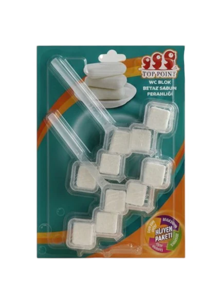 TOP POİNT WC BLOK BEYAZ SABUN FERAHLIĞI 2*50 GR ürün görseli 1