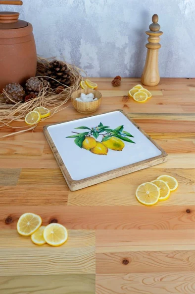Bambum Kangura - Mango Ağacından Kare Tepsi Limon Orta ürün görseli 1