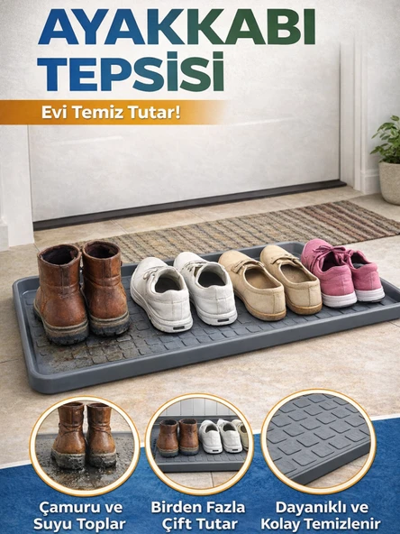 Beylini Çok Amaçlı Ayakkabı Tepsisi Dolap İçi Düzenleyici Su Çamur Kir Geçirmez Dayanıklı Organizer 35x70cm ürün görseli 1