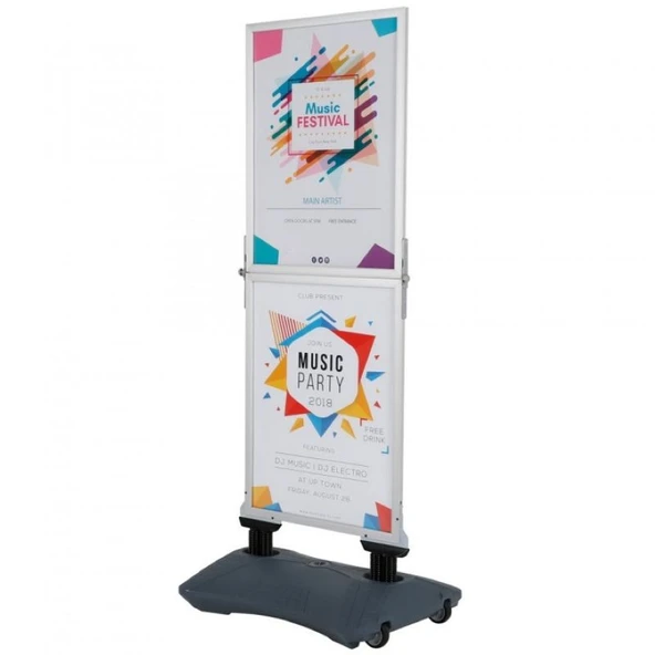Wind Pro Slim 2 Katlı Gri Kaldırım Panosu ürün görseli 1