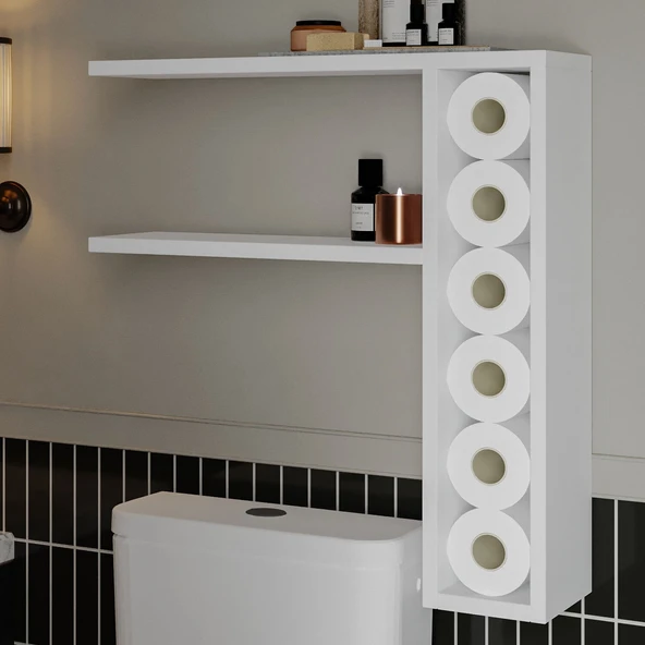 Tiny Duvar Rafı – Duvara Monte, Modern Tasarım  Beyaz - Resim 3