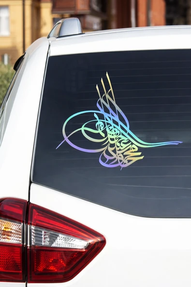 Mega Oto Market Osmanlı Tuğrası Sticker Folyo - Hologram - 27.5 X 32 cm ürün görseli 1