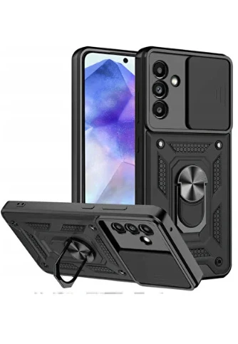 Samsung Galaxy A36 Kılıf Kamera Korumalı Sürgülü Yüzüklü Armor Tank Kapak Kılıf ürün görseli 1