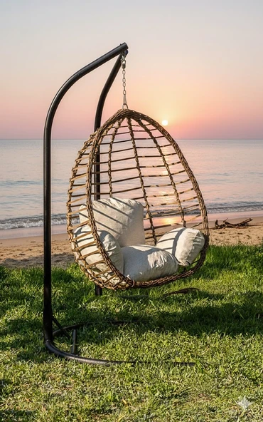 LİV Concept Liv Concept Rattan Tekli Bahçe Salıncağı - Konfor Serisi ürün görseli 1
