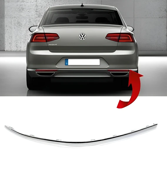 Vw Passat B8 2015-2019 Sağ Arka Tampon Köşe Krom Çıta 3G0853842 ürün görseli 1