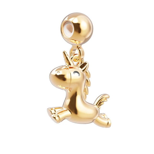 Chocli 18 Ayar Altın Kaplama Charm - Unicorn ürün görseli 1