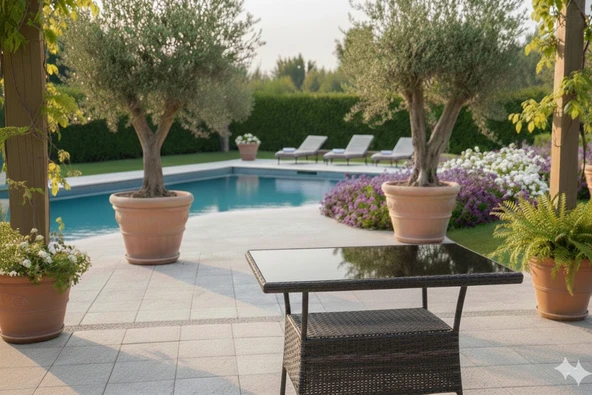 LİV Concept Garden Rattan Antrasit Cam Tablalı Bahçe Ve Balkon Sehpası / Masası ürün görseli 1